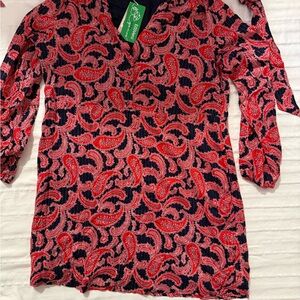 Cove Red and Black Paisley Women's Blouse